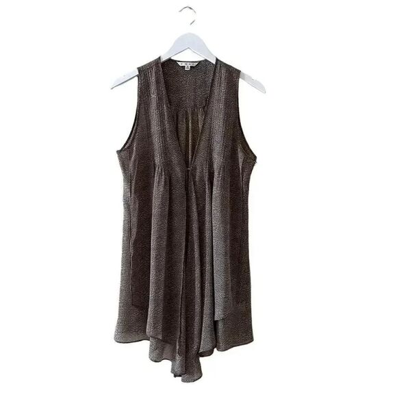 CABI Lagenlook Cascading Layered Light Taupe Flowy Tunic Vest SZ M - Picture 1 of 12